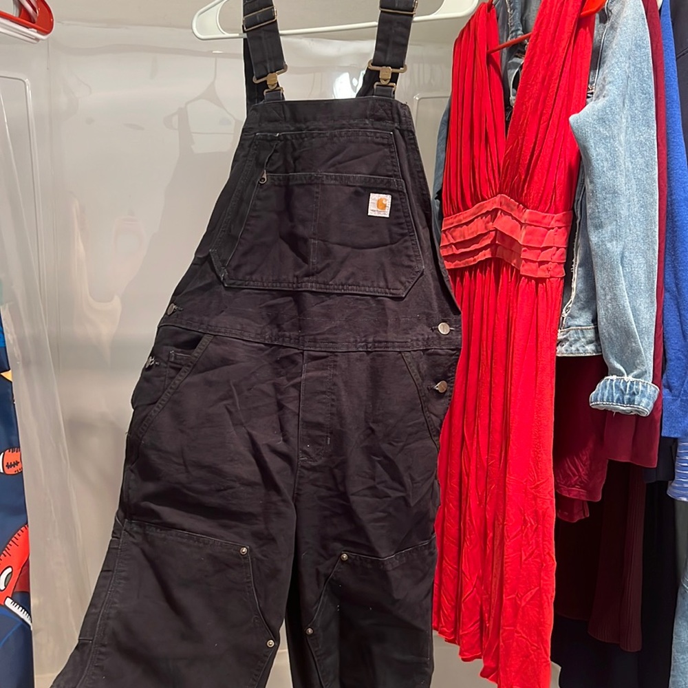 Carhartt Womens Crawford Bib Overalls Black Medium (8/10)